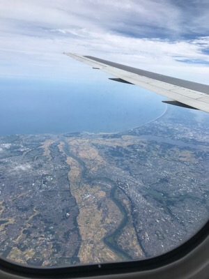 茨城県の日立市上空より